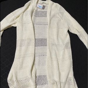 Ivory cardigan.